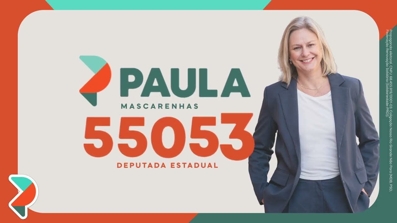 Miniatura do vídeo: Paula Mascarenhas - Deputada Estadual - 55053